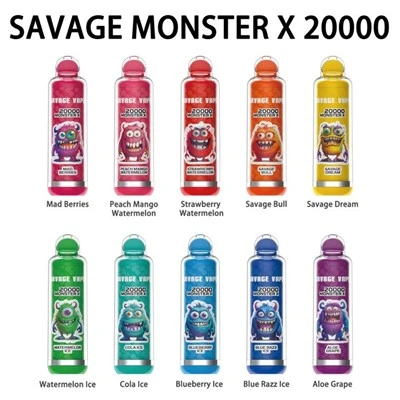 Одноразовий вейп SAVAGE VAPE MONSTER X 20000 затяжок оптом